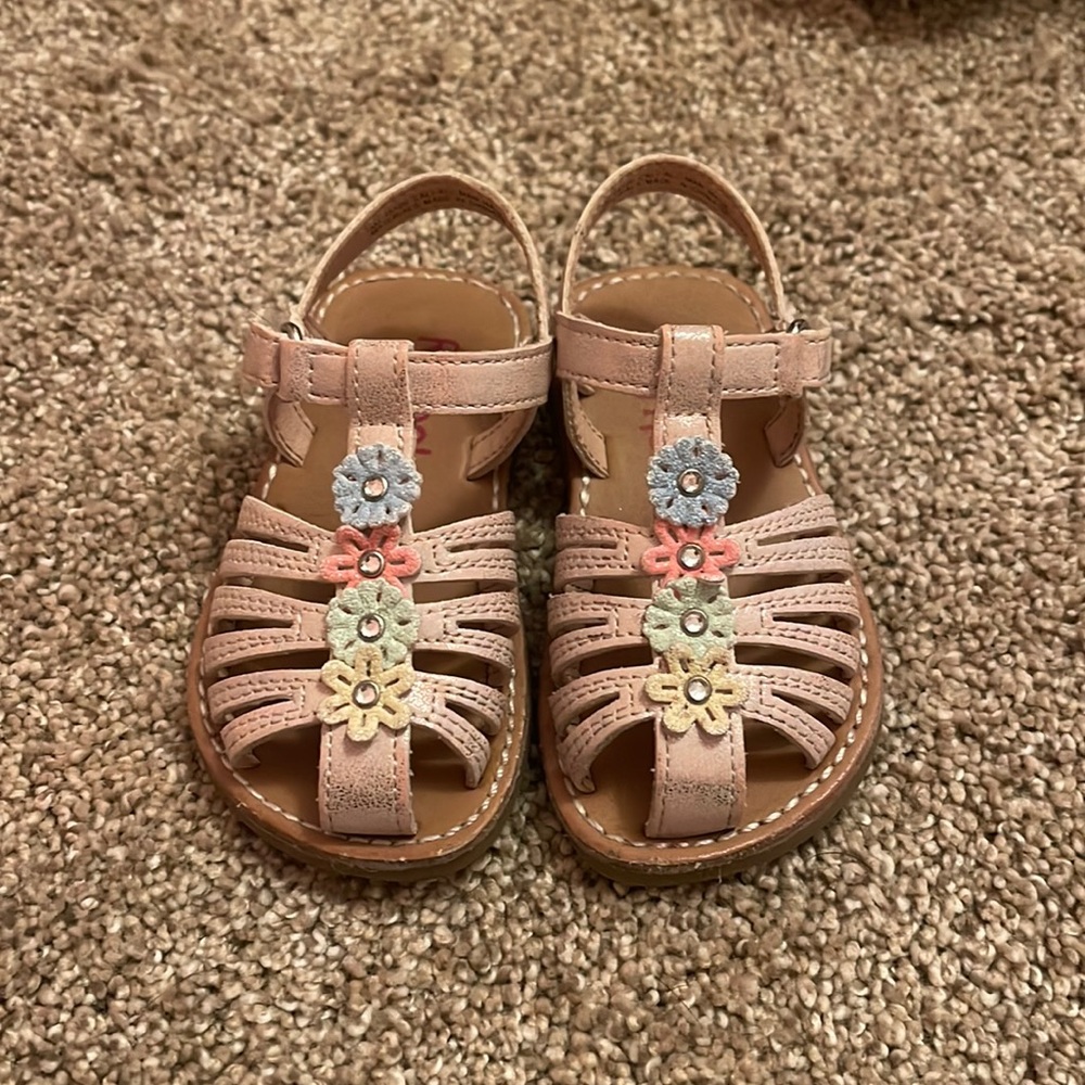 Rachel Shoes Kids pink sandals with flowers